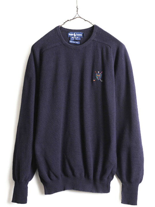希少】ポロ ラルフローレン メッシュ コットンニット シャツ XL 90s