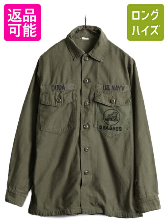 楽天市場】70s □72年製 米軍実物 US NAVY SEABEES コットン サテン 