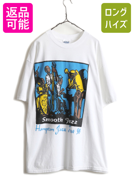 90s ジャス フェスティバル アート イラスト 両面 プリント Tシャツ XL-