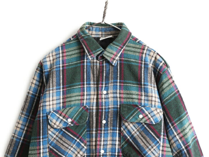 楽天市場】90s USA製 中綿 キルティング ライナー付き チェック 長袖  