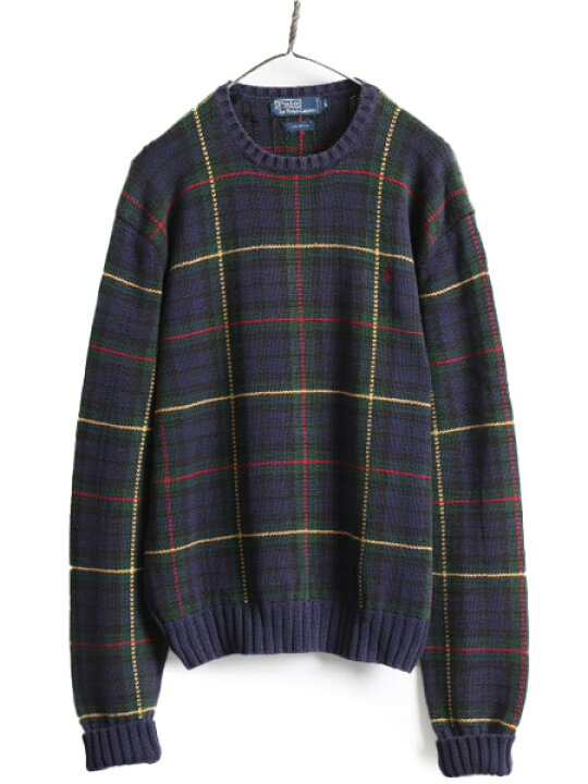楽天市場】90s ポロ ラルフローレン チェック コットン ニット 