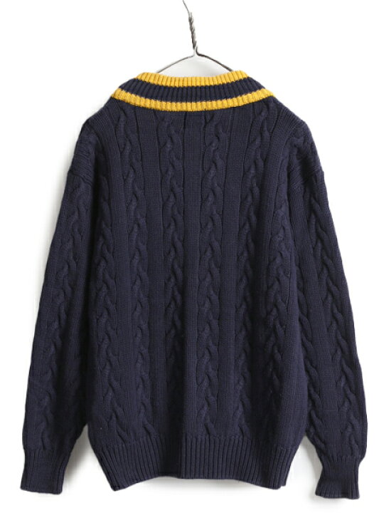 楽天市場】90s OLD GAP コットン チルデン ニット カーディガン メンズ 