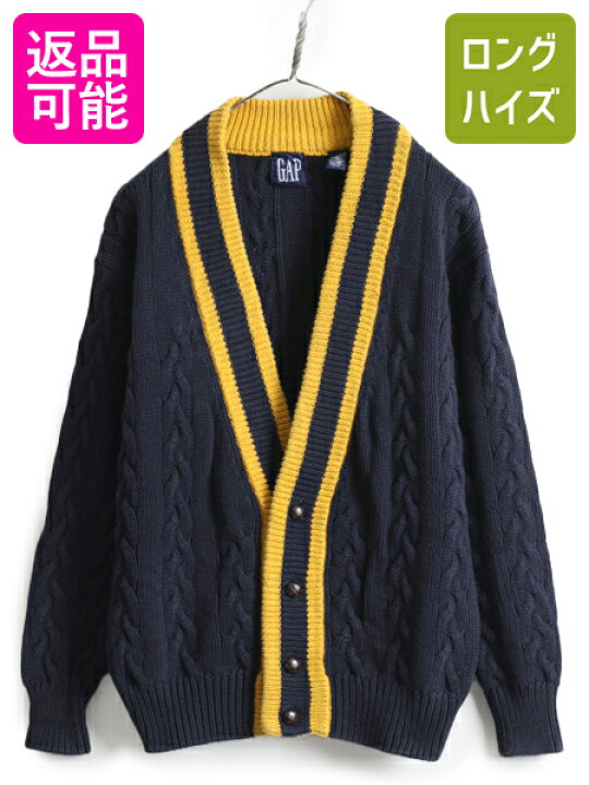 楽天市場】90s OLD GAP コットン チルデン ニット カーディガン メンズ 