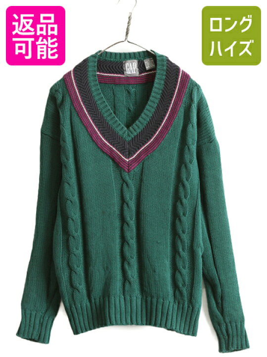 楽天市場】90s OLD GAP コットン チルデン ニット セーター メンズ M 