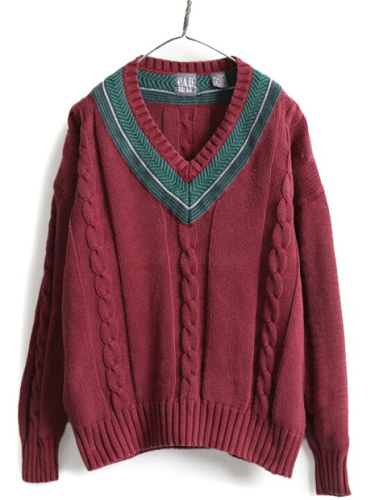 楽天市場】90s OLD GAP コットン チルデン ニット セーター メンズ XL 