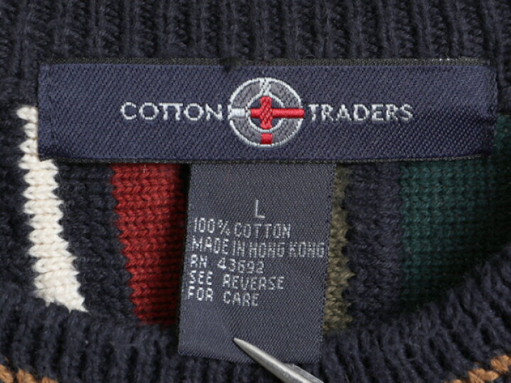 楽天市場】90s COTTON TRADERS 3D 立体編み コットン ニット セーター 