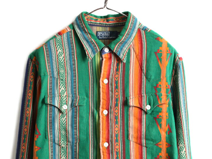 楽天市場】90s ☆ ポロ ラルフローレン ネイティブ ストライプ 長袖  