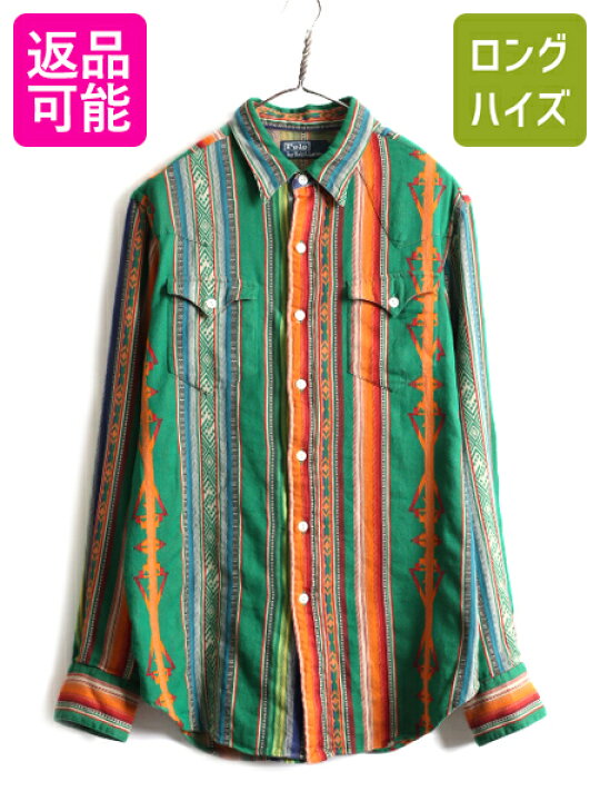 楽天市場】90s ☆ ポロ ラルフローレン ネイティブ ストライプ 長袖  