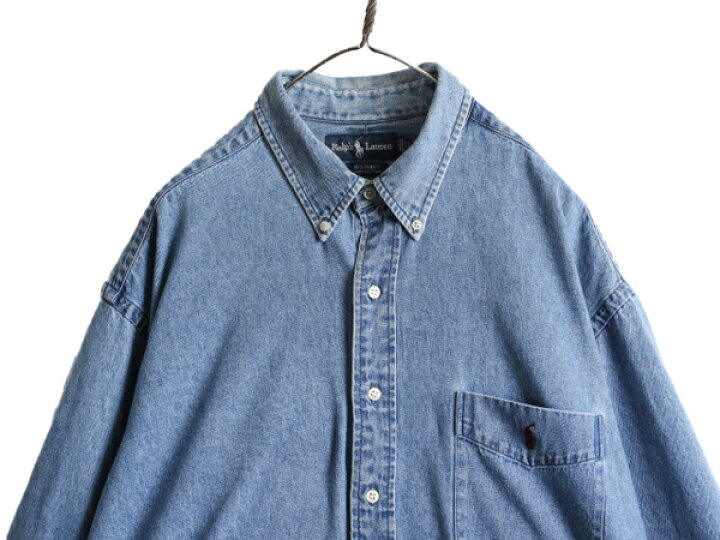 楽天市場】90s BIG SHIRT ラルフローレン ボタンダウン 長袖 デニム 