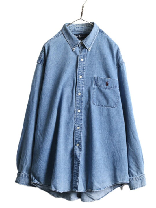 楽天市場】90s BIG SHIRT ラルフローレン ボタンダウン 長袖 デニム 