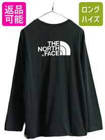 ノースフェイス 両面 プリント 長袖 Tシャツ メンズ L / The North Face アウトドア 長袖Tシャツ 黒 ロンT プリントT ロゴT バックプリント| 古着 中古 ノース ブラック プリントTシャツ ロゴTシャツ ロングスリーブ ロングTシャツ ビッグロゴ クルーネック モノトーン USED