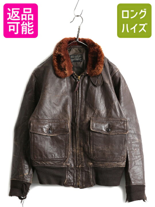 楽天市場】60s ☆ US NAVY 米軍実物 本革 レザー G-1 フライト  