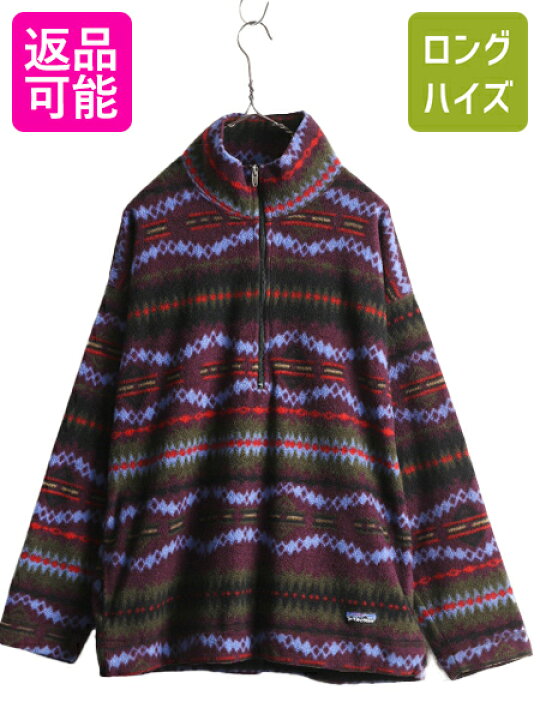 楽天市場】90s 94年製 USA製 パタゴニア ハーフジップ 総柄 シンチラ 