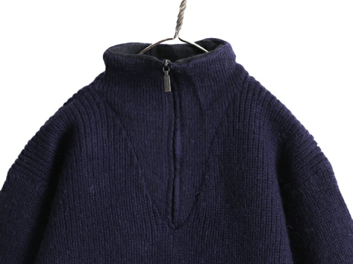 Barbou®︎ ネイビー ハイネック ニットジップZIP イギリス製M
