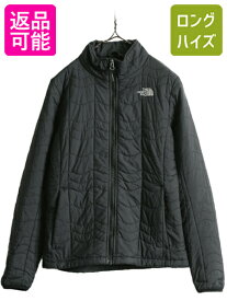 US企画 ノースフェイス 中綿 キルティング ナイロン ジャケット レディース M 古着 The North Face ジャンパー フルジップ アウトドア 濃灰| 中古 日本未発売 ノース BOMBAY JACKET ジップアップ 中綿ジャケット キルティングジャケット ワンポイント チャコール グレー USED