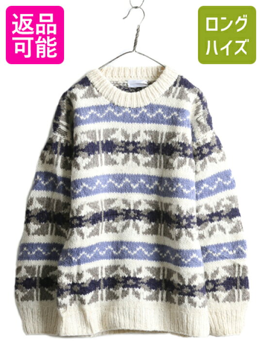 楽天市場】手編み エクアドル製 OTAVALO ウール ハンドニット セーター  