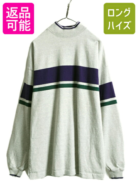 楽天市場】80s USA製 エルエルビーン モックネック ボーダー 長袖 T 