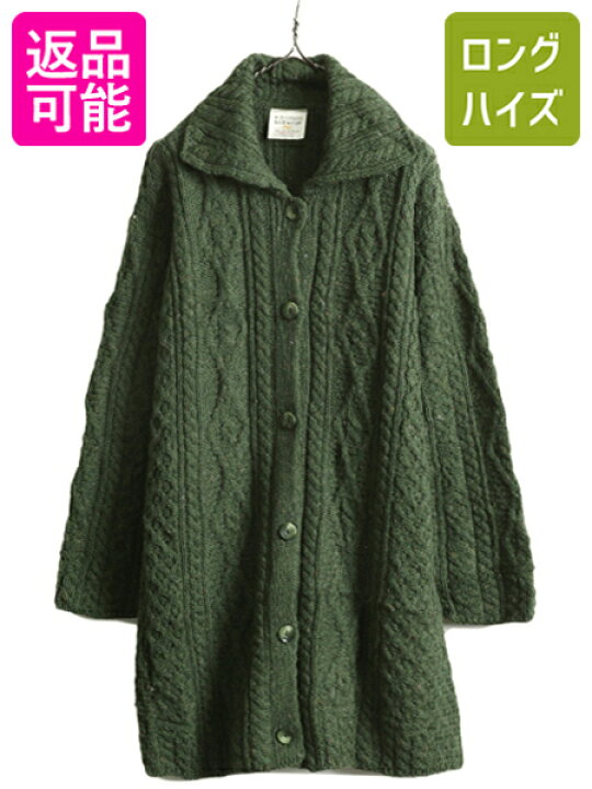 楽天市場】80s アイルランド製 フィッシャーマン ウール ニット ロング  