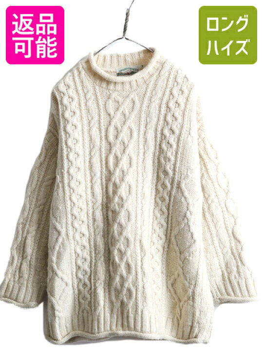 楽天市場】アイルランド製 aran crafts ロールネック フィッシャーマン