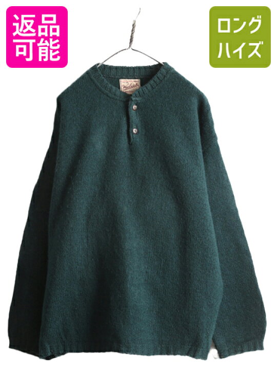 楽天市場】90s USA製 ウールリッチ ヘンリーネック ウール ニット 