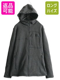 US企画 ノースフェイス ゴードン ライオンズ パーカー ジャケット メンズ XL / アウトドア The North face セーター フリース 大きいサイズ| 古着 中古 フリースジャケット フードパーカー ジップアップ フルジップ ハイネック ニット GORDON LYONS チャコール グレー USED