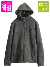 US企画 ノースフェイス ゴードン ライオンズ パーカー ジャケット メンズ S 古着 The North face セーター フリース アウトドア フルジップ| 中古 フリースジャケット ジャンパー ブルゾン フードパーカー ジップアップ ハイネック ニット チャコールグレー 濃灰 アメカジ