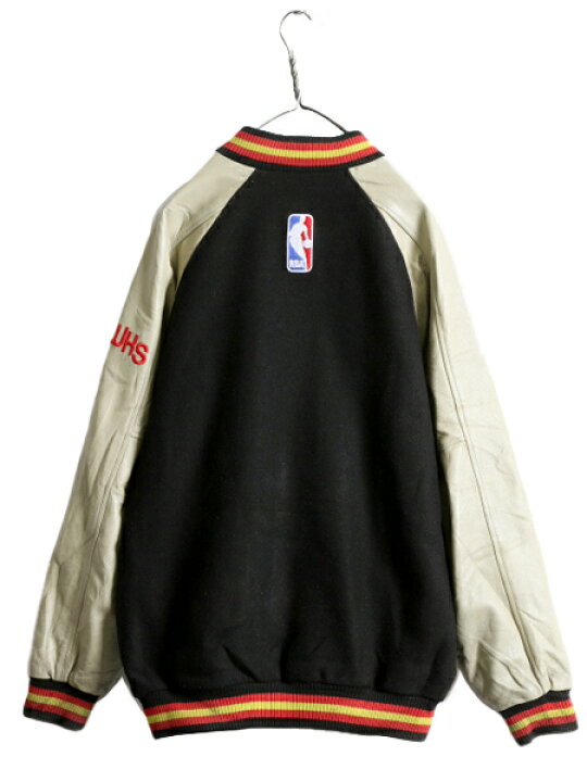 楽天市場】00s ナイキ NBA オフィシャル ホークス 中綿 袖レザー 