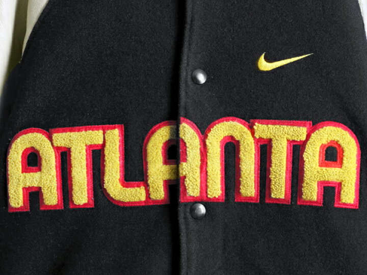 楽天市場】00s ナイキ NBA オフィシャル ホークス 中綿 袖レザー  