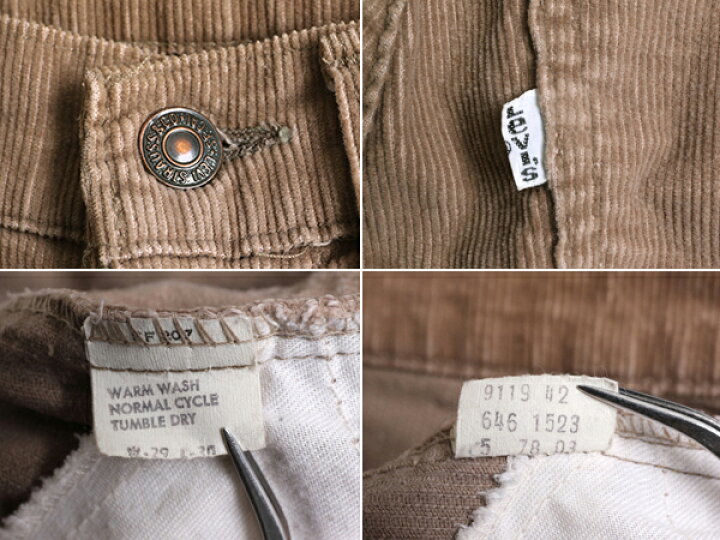 楽天市場】70s USA製 リーバイス 646 細畝 コーデュロイ パンツ メンズ 