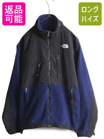 ノースフェイス デナリ ジャケット メンズ S / The North Face DENALI アウトドア フリース ナイロン ジャンパー ブルゾン 2トーン 黒 紺| 古着 中古 ノース フリースジャケット デナリジャケット ポーラテック フルジップ ジップアップ ワンポイント ジップインジップ