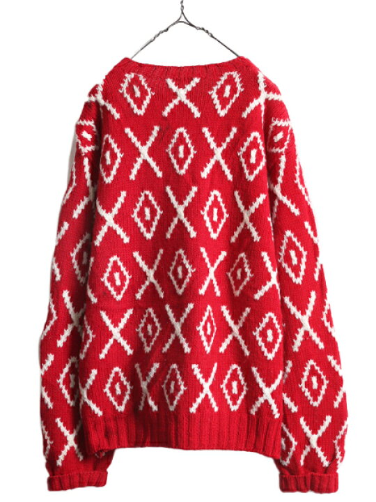 楽天市場】90s J CREW ウール デザイン ニット セーター メンズ XL 