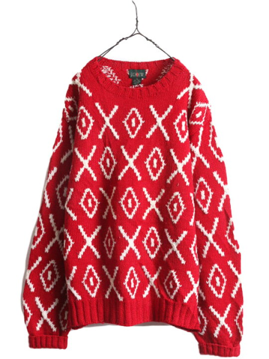 楽天市場】90s J CREW ウール デザイン ニット セーター メンズ XL  