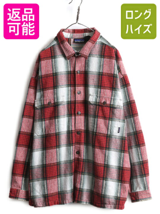 楽天市場】90s パタゴニア チェック フランネル シャツ メンズ XL 古着 