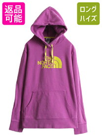 【4/25 24h限定 500円OFF&P8倍!!】 ノースフェイス プリント スウェット フード パーカー レディース XL 古着 The North Face プルオーバー 裏起毛 トレーナー 大きいサイズ| 中古 アウトドア ノース ヘビーウェイト プリントパーカー ロゴパーカー フードパーカー スウェッ