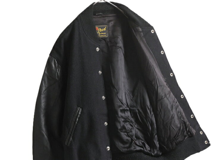 楽天市場】70s 80s USA製 REED SPORTSWEAR 袖レザー ウール スタジアム  