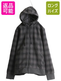 【5/24 マラソン 400円OFF&P5倍!】 US企画 ノースフェイス アウトバウンド フルジップ フーディ メンズ L The North face アウトドア フリース パーカー ジャケット チェック| 古着 中古 日本未発売 ノース フリースジャケット ジャンパー ブルゾン フード ポケット付き ハ