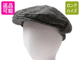 【6/6 スーパーSALE 最大半額&P5倍!】 ハンドメイド アイルランド製 HANNA HATS ツイード ウール ハンチング キャップ メンズ レディース M / 帽子 キャスケット グレー ネップ| 古着 中古 ツイードキャップ ツイードハンチング ウールハンチング 秋 冬 防寒 ハット シンプ