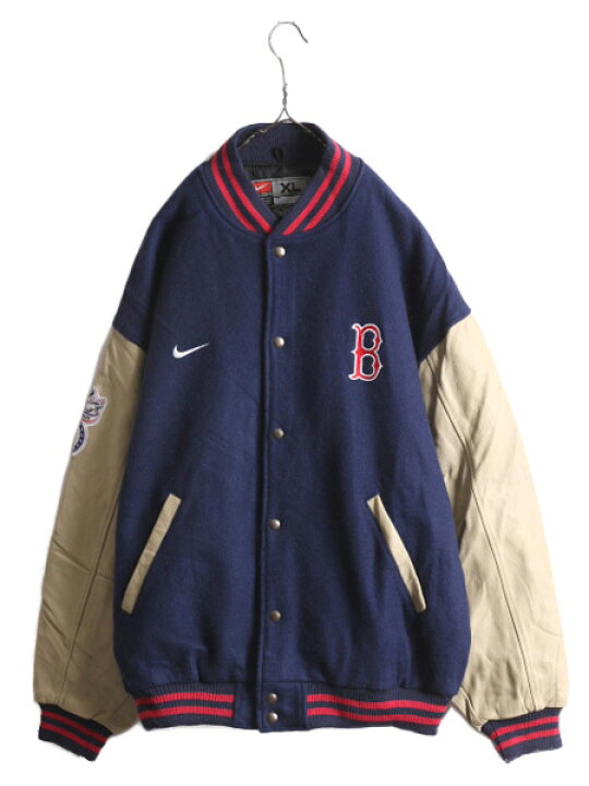 楽天市場】00s ナイキ MLB オフィシャル レッドソックス 袖レザー 