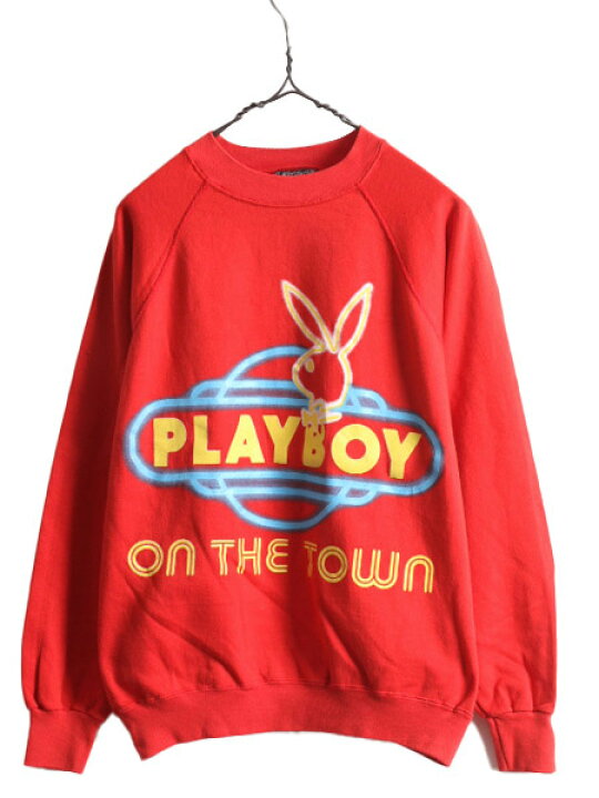 楽天市場】80s USA製 PLAYBOY プリント スウェット メンズ M 小さめ S 