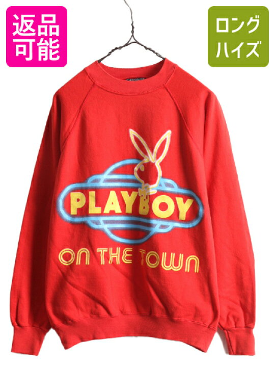 楽天市場】80s USA製 PLAYBOY プリント スウェット メンズ M 小さめ S 