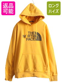 【6/2 10%OFFクーポン 23:59まで!】 ノースフェイス プリント スウェット フード パーカー メンズ M 古着 The North Face プルオーバー 裏起毛 トレーナー アウトドア 薄手 黄| 中古 ノース スエット フードパーカー スウェットパーカー ロゴパーカー プリントパーカー イエ