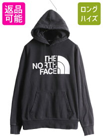 【6/2 10%OFFクーポン 23:59まで!】 ノースフェイス プリント スウェット フード パーカー メンズ S The North Face プルオーバー 裏起毛 トレーナー ブラック アウトドア 薄手| 古着 中古 ノース 黒 スエット フードパーカー スウェットパーカー ロゴパーカー プリントパー