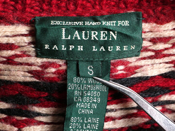 楽天市場】手編み 90s LAUREN ラルフローレン ノルディック ハンド 