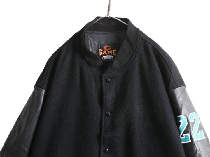 楽天市場】90s USA製 MLB マリーンズ 袖レザー ウール スタジャン 