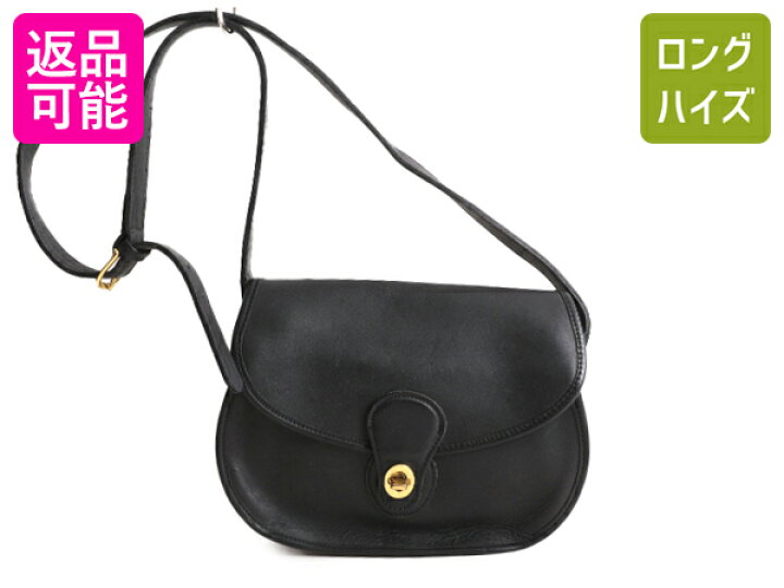 極美品 COACH オールドコーチ USA製 ショルダーバッグ ブラック 本革 