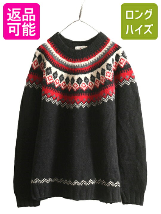 楽天市場】90s J CREW ノルディック柄 ウール ニット セーター メンズ 