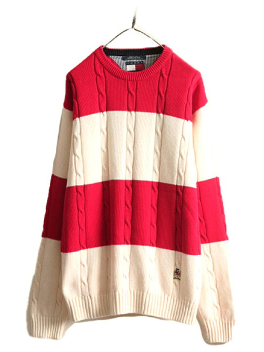 楽天市場】90s トミーヒルフィガー ワイド ボーダー コットン ケーブル  