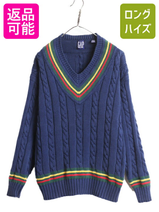 楽天市場】90s OLD GAP チルデン コットン ニット セーター メンズ L 