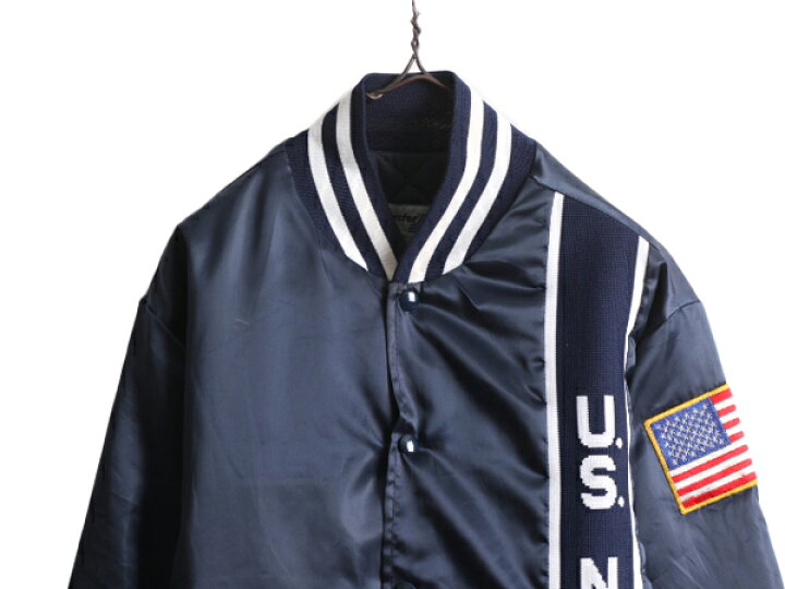 楽天市場】80s USA製 SWINGSTER USN ネイビー サテン スタジャン 