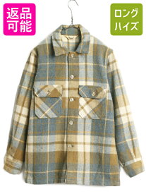 70s ウールリッチ チェック ウール CPO シャツ ジャケット メンズ M 程/ 70年代 Woolrich ヴィンテージ 長袖シャツ ボックス 厚手 旧タグ| 古着 中古 70's ビンテージ ウールシャツ CPOシャツ ヘビーウェイト ウールジャケット シャツジャケット ポケット付き マルチカラー